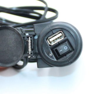 USB Ladesteckdose mit Schalter fr Motorrad, PKW, usw, Lagegert fr Handy, Navi