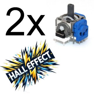 2 x PS5 Analog Halleffect Halleffekt Controller 3D Steuer Modul Thumbstick Stickdrift Potentiometer blau