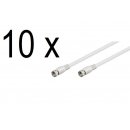 10 x SAT DVB-S SatelitenKabel F Stecker 75 Ohm für...