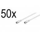 50 x SAT DVB-S SatelitenKabel F Stecker 75 Ohm für Satellit LNB Anschlusskabel Receiver weiß Goobay