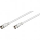 50 x SAT DVB-S SatelitenKabel F Stecker 75 Ohm für Satellit LNB Anschlusskabel Receiver weiß Goobay