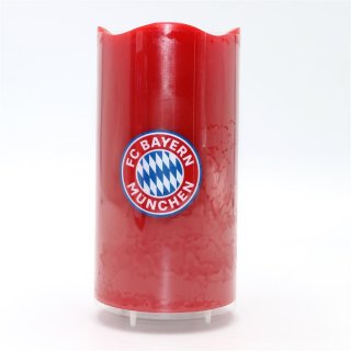 FC BAYERN MÜNCHEN LED-Echtwachskerze Mit rotierender FC Bayern-Logo-Projektion 