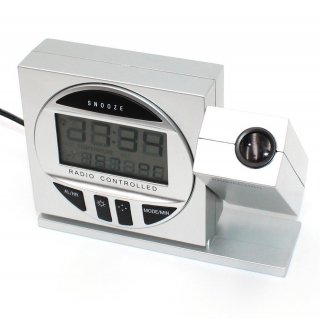 TFA 98.1009 Funk Projektionsuhr digital Temperatur Uhrzeit Silber