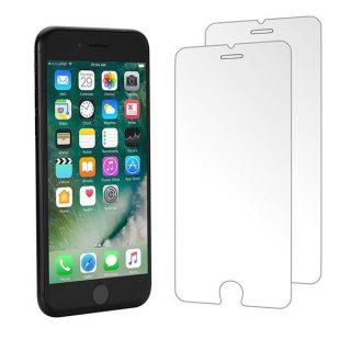 2 x  Apple iPhone 7+ / 8+ Plus Schutzglas 9H Folie Displayfolie Clear Echt Glas Panzerfolie