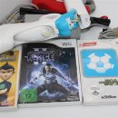 Nintendo Wii Konsole weiss gebraucht Fernbedienung Nunchuck Lenkrad 3 Spiele Schrotflinte