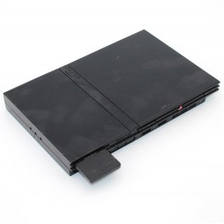 PlayStation 2 Konsole Slim PS2 Black + 1 Spiel + Lenkrad + Controller