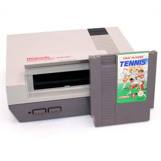 Original NES Nintendo Konsole Gerät 1 Controller & Spiel Four Players Tennis