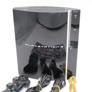 Sony PlayStation 3 40GB [inkl. DualShock Controller] schwarz - gebraucht + 3 Spiele