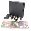 Sony Playstation 3 PS3 Konsole Slim 160 GB + 3 Spiele CECH-3004B gebraucht